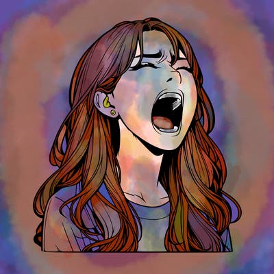 screaming realistic, girl