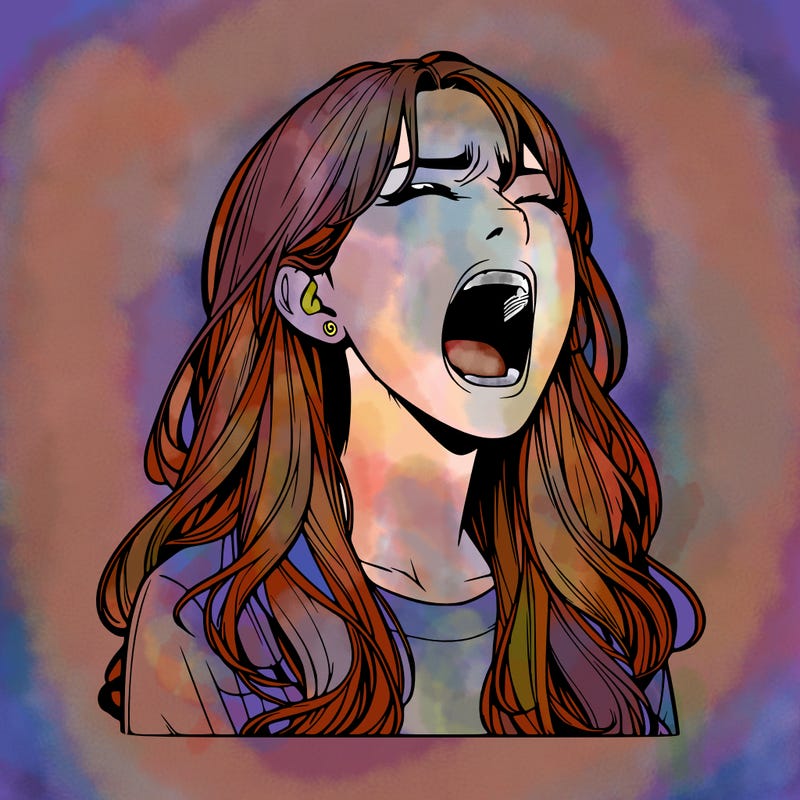 screaming realistic, girl