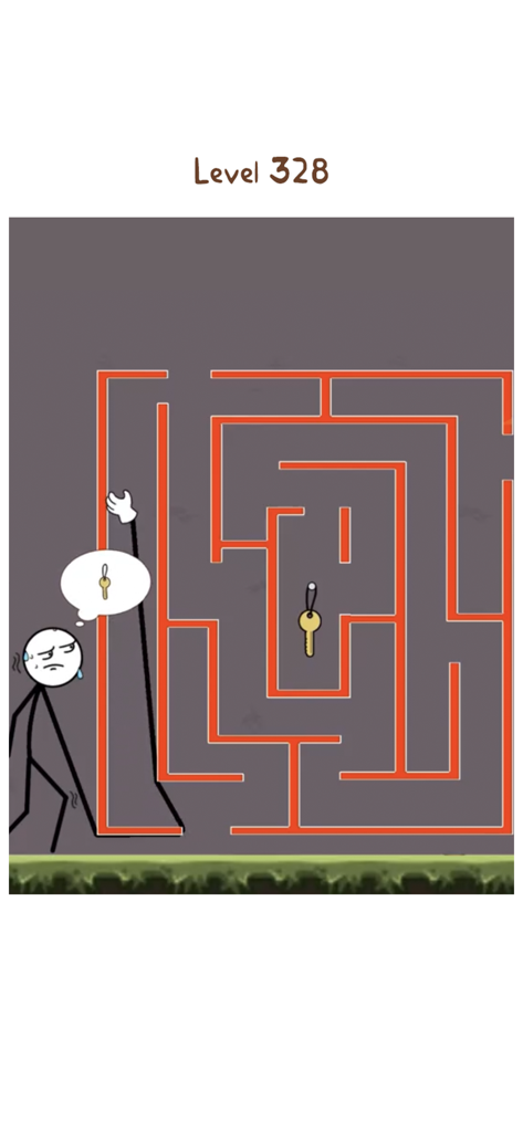 Stickman stretching arm through a maze to steal a key in Thief Puzzle