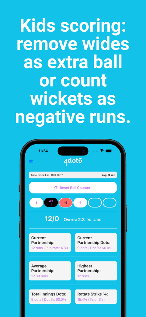 Cricket Umpire Ball Counter - The Cricket Umpire Ball Counter app interface displaying live match statistics and specialized scoring features for kids cricket.