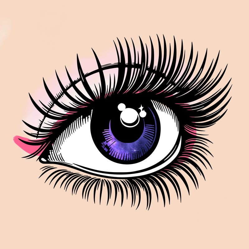 realistic eye long eylashes