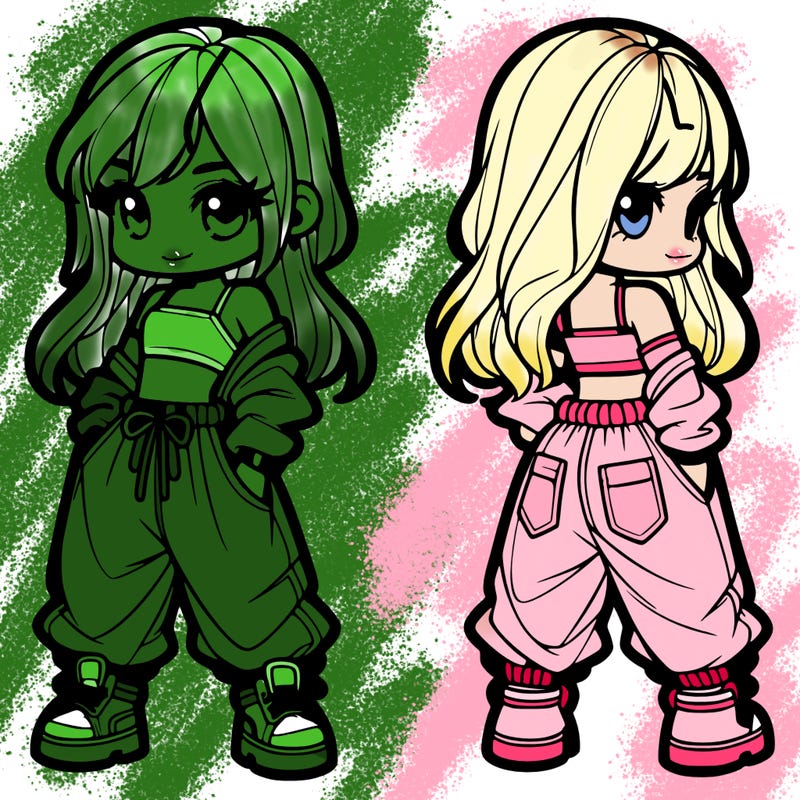 girl in crop top and baggy pants