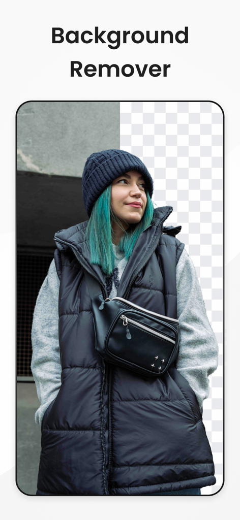 Slazzer- Background Remover - Before and after split view of a photo showing the Slazzer app background removal feature