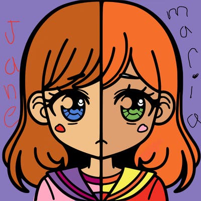 a split of a girl