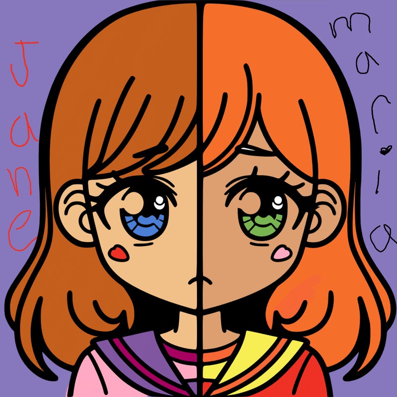 a split of a girl