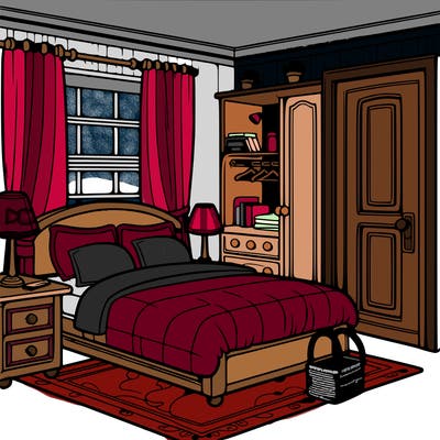 realistic bedroom
