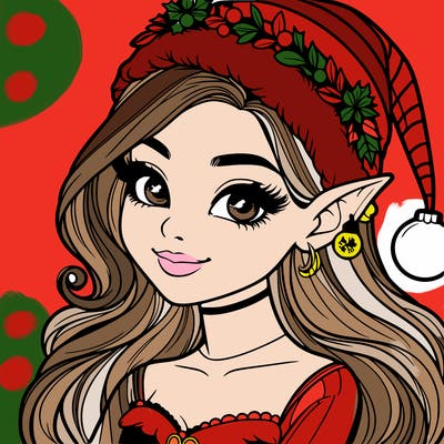 christmas girl elf realistic