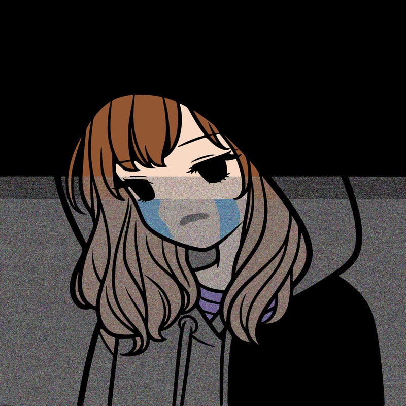 girl with a hoodie with hood over her head