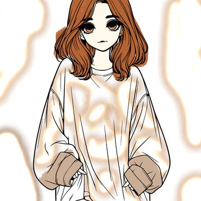 realistic girl in oversized shirt