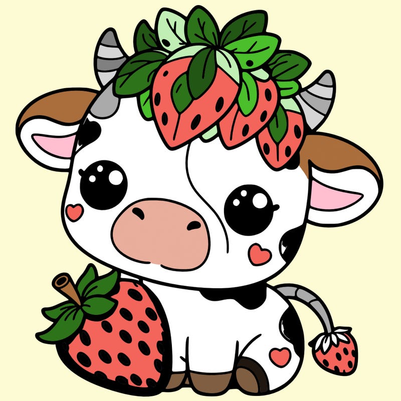cute strawberry cow