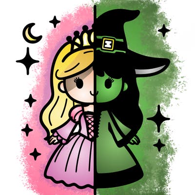 split princess and witch