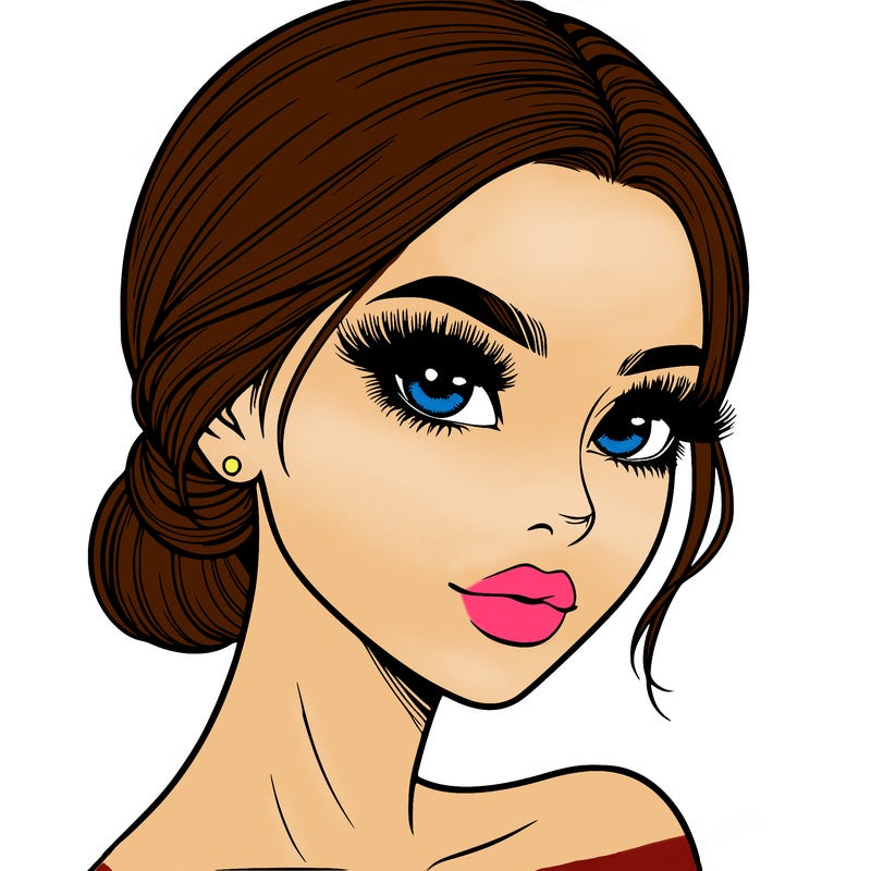 realistic girl with lashes