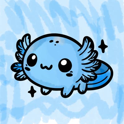 cute easy baby axolotl