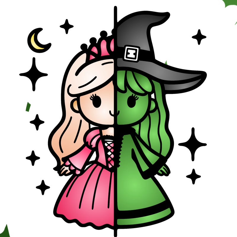 split princess and witch