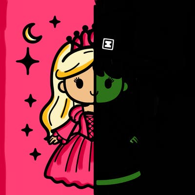 split princess and witch