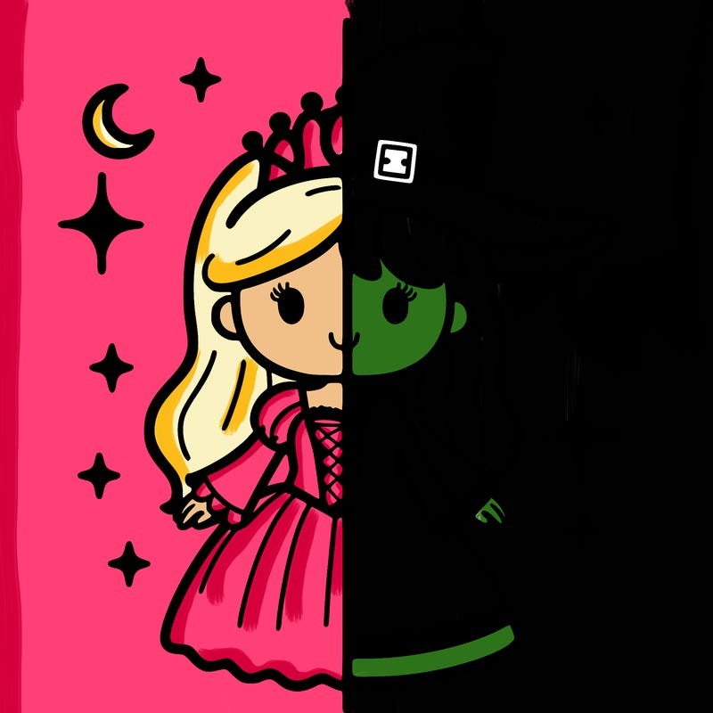 split princess and witch