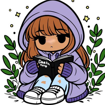 girl in oversized hoodie reading a book