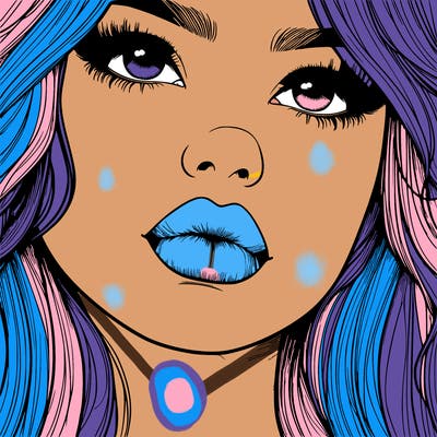 really realistic girl with lips