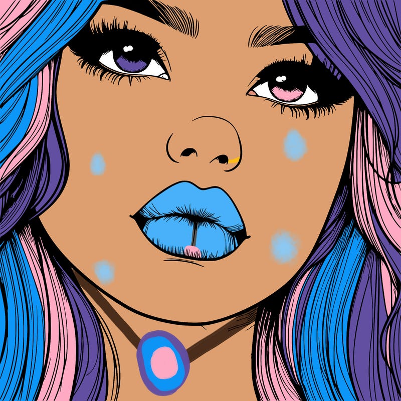 really realistic girl with lips