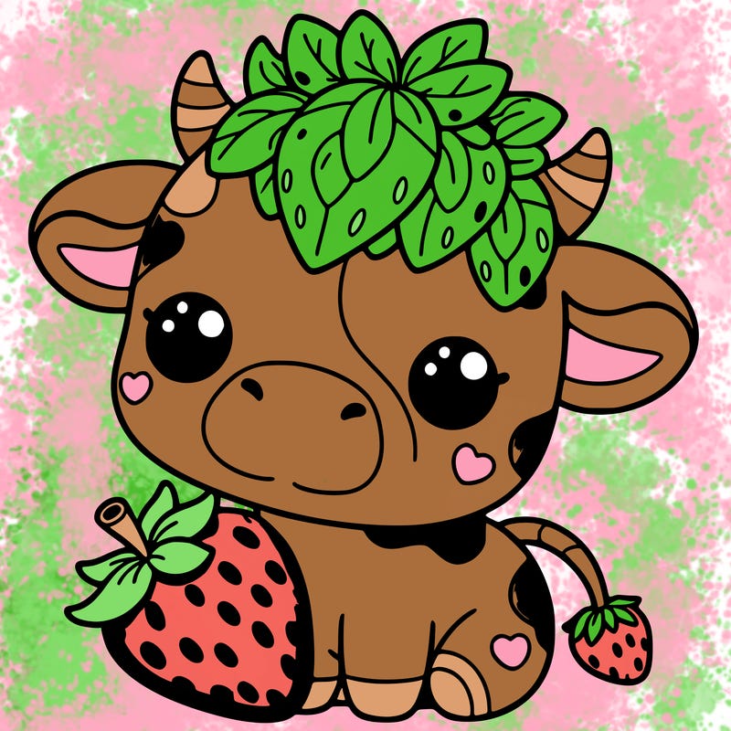 cute strawberry cow