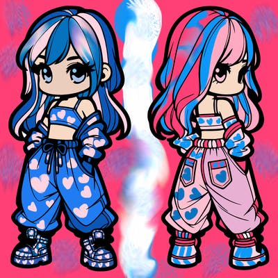 girl in crop top and baggy pants