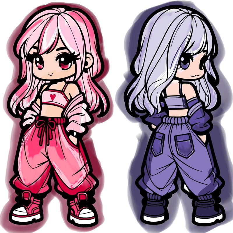 girl in crop top and baggy pants