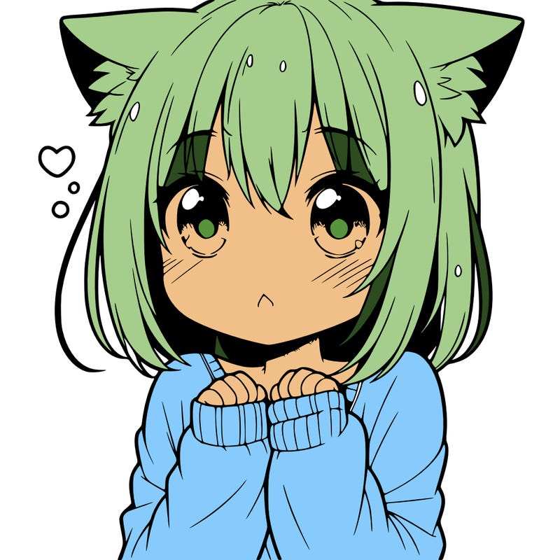 shy anime catgirl