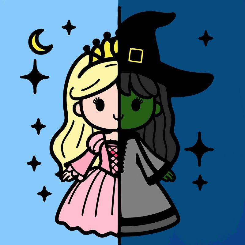 split princess and witch