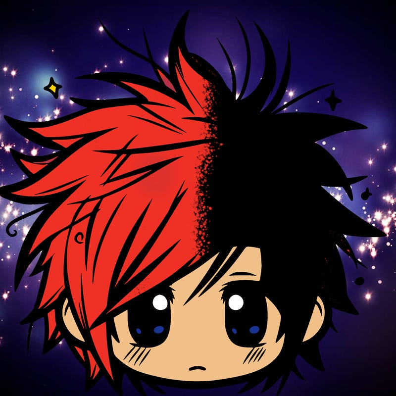 messy hair sharp eyes