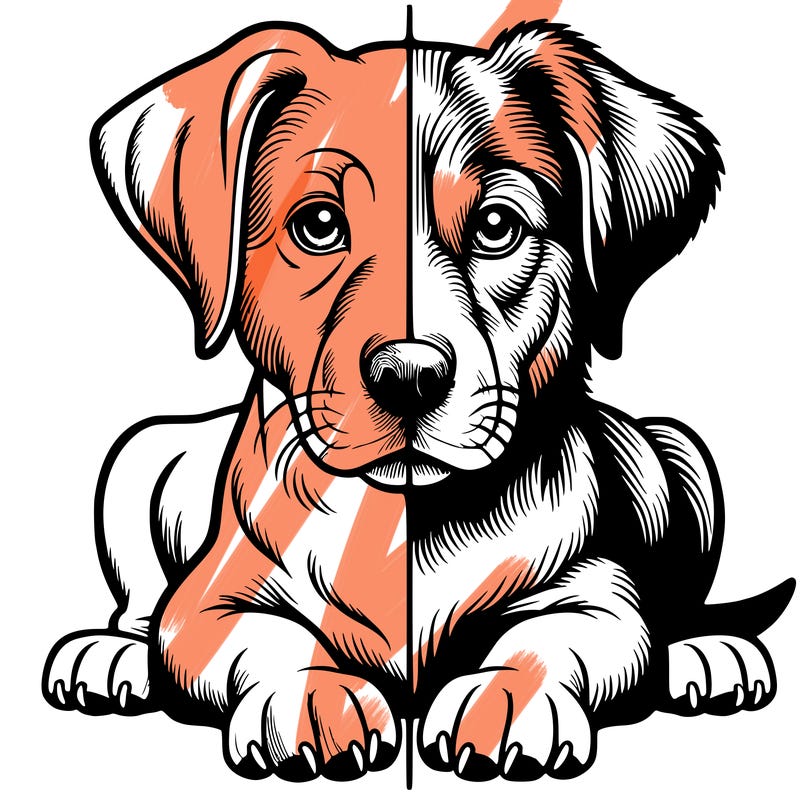 realistic dog split picture