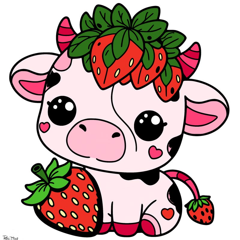 cute strawberry cow