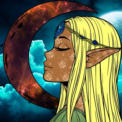 a realistic moon elf