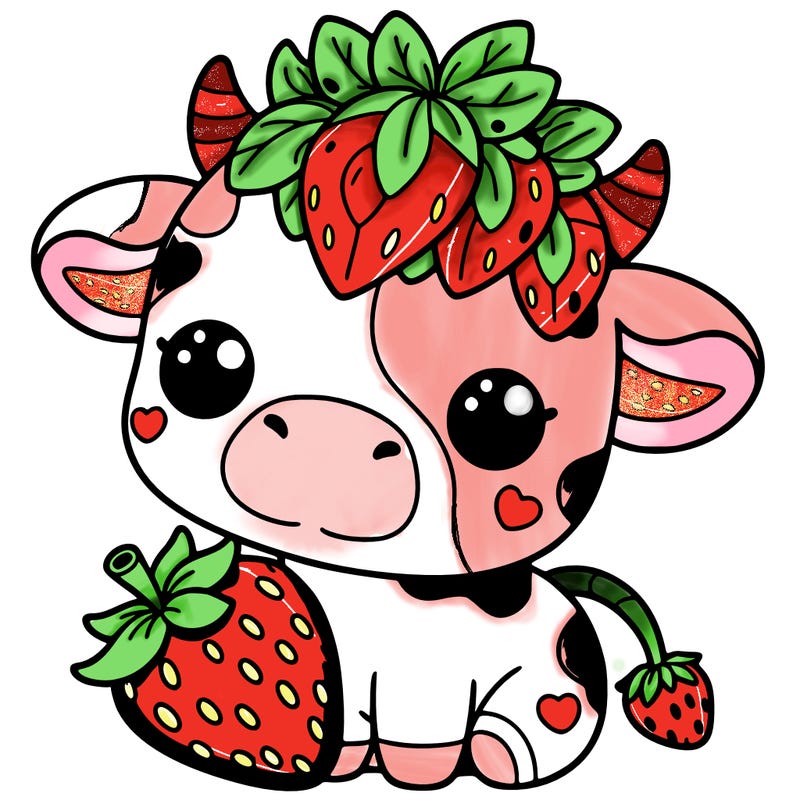 cute strawberry cow