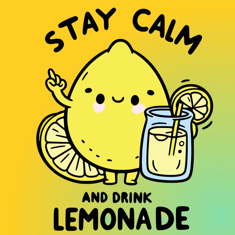 stay calm and drink lemonade