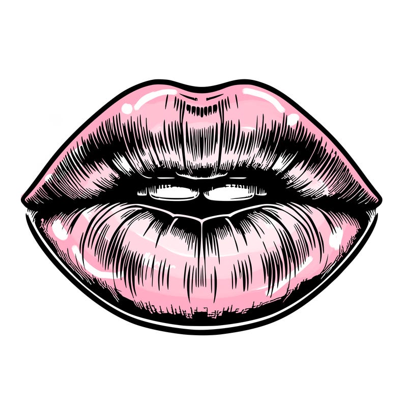 realistic mouth with lips