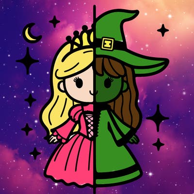 split princess and witch