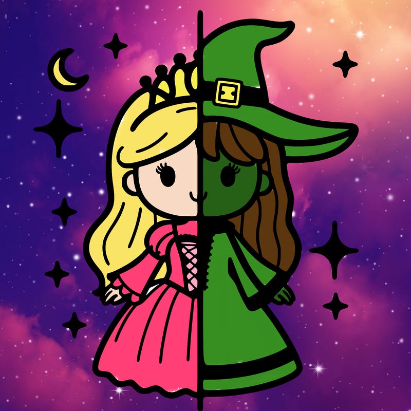 split princess and witch