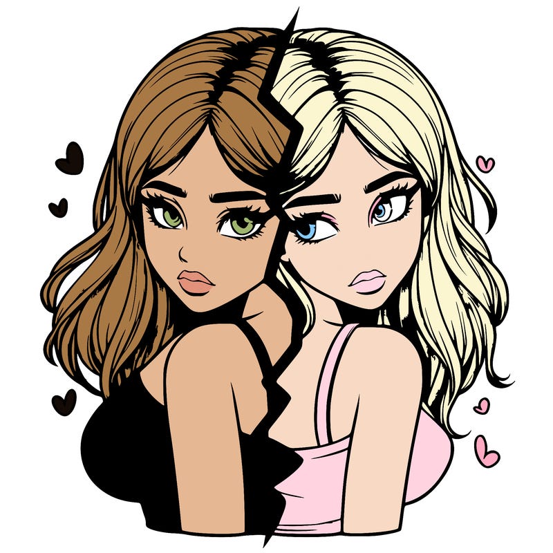 realistic girl split