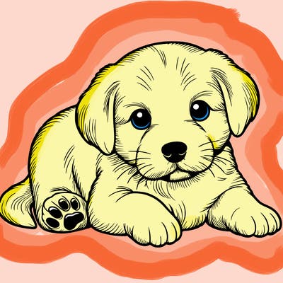 a cute realistic puppy