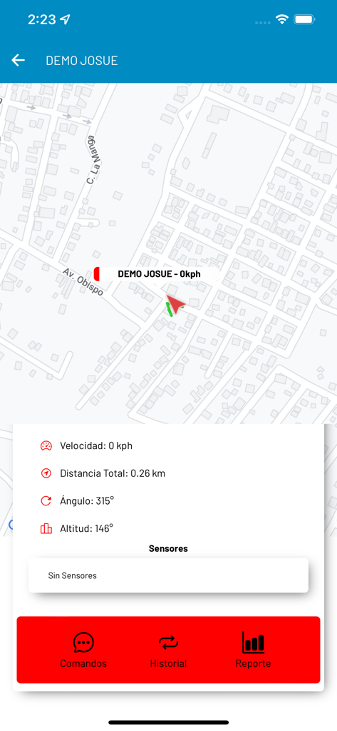 PERUGLOBAL GPS - Interface of PERUGLOBAL GPS app showing real-time vehicle location and tracking data on a map