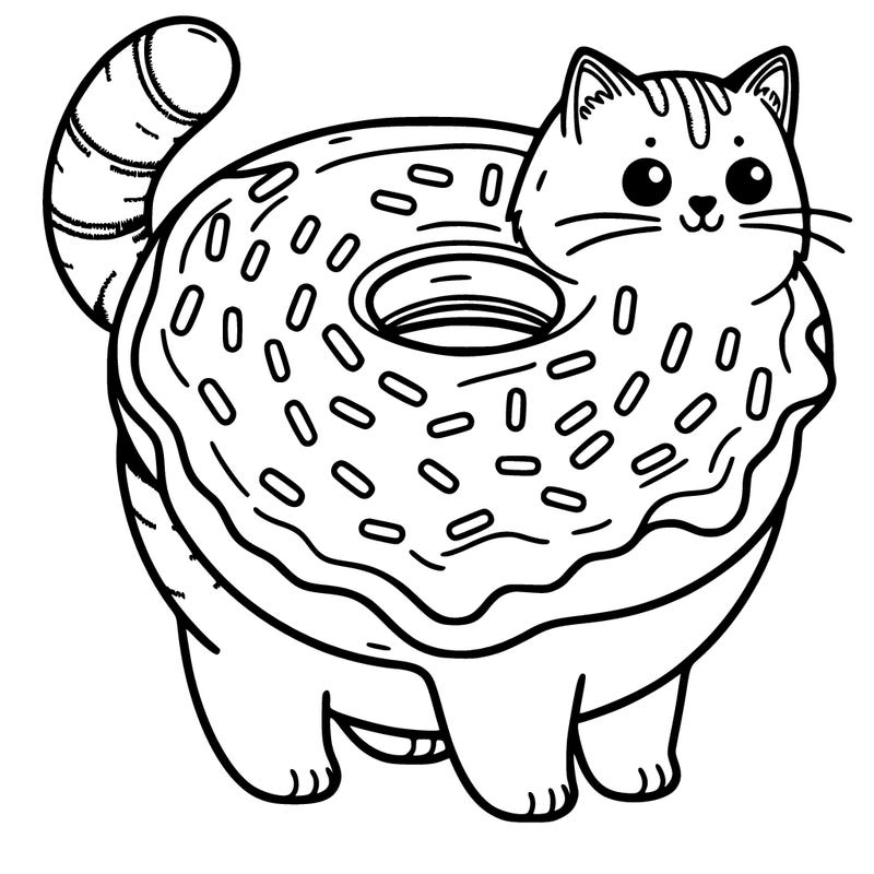 cat turned into donut