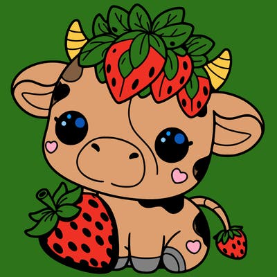 cute strawberry cow