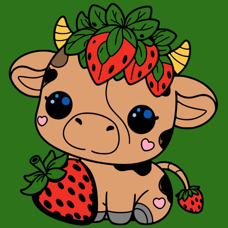cute strawberry cow
