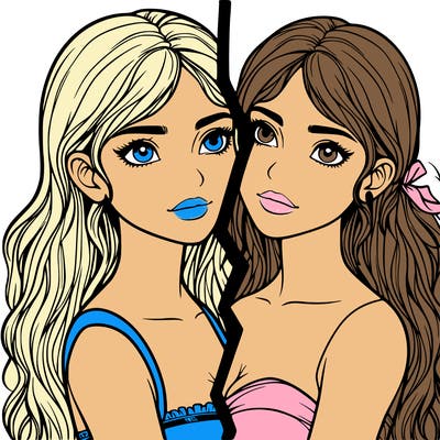 split realistic girl