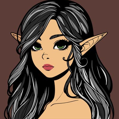 elf girl realistic dark fantasy