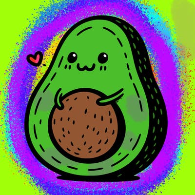 an avocado hugging an avocado