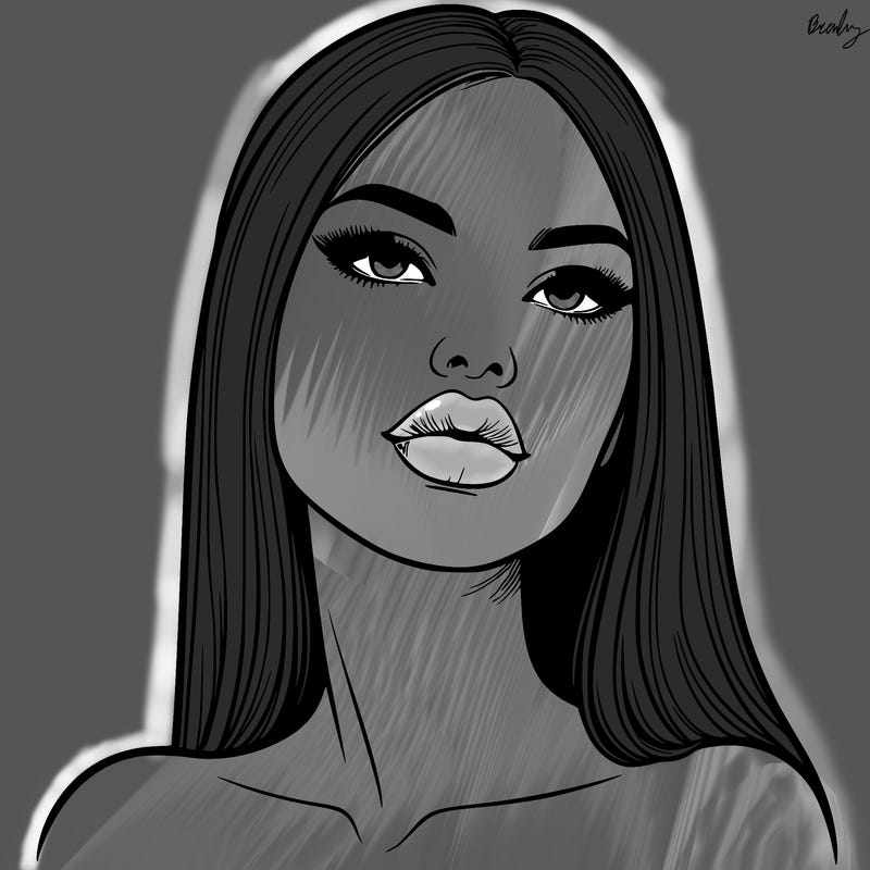 realistic woman with full lips