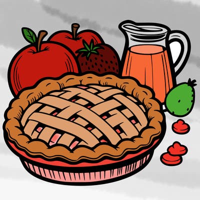 a pie of food