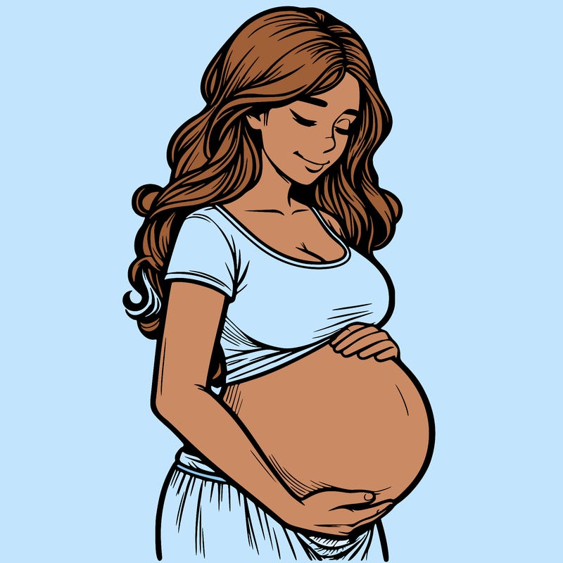 woman heavily pregnant realistic