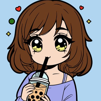 girl drinking boba